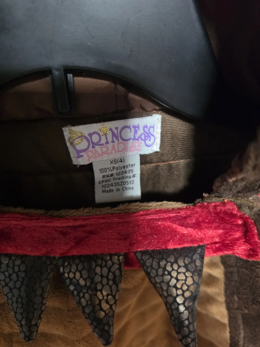 Kids Brown Gruffalo Costume with Red Trim XS